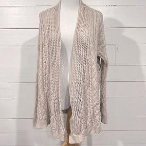 Cotton by Autumn Cashmere size L oatmeal color knit cardigan